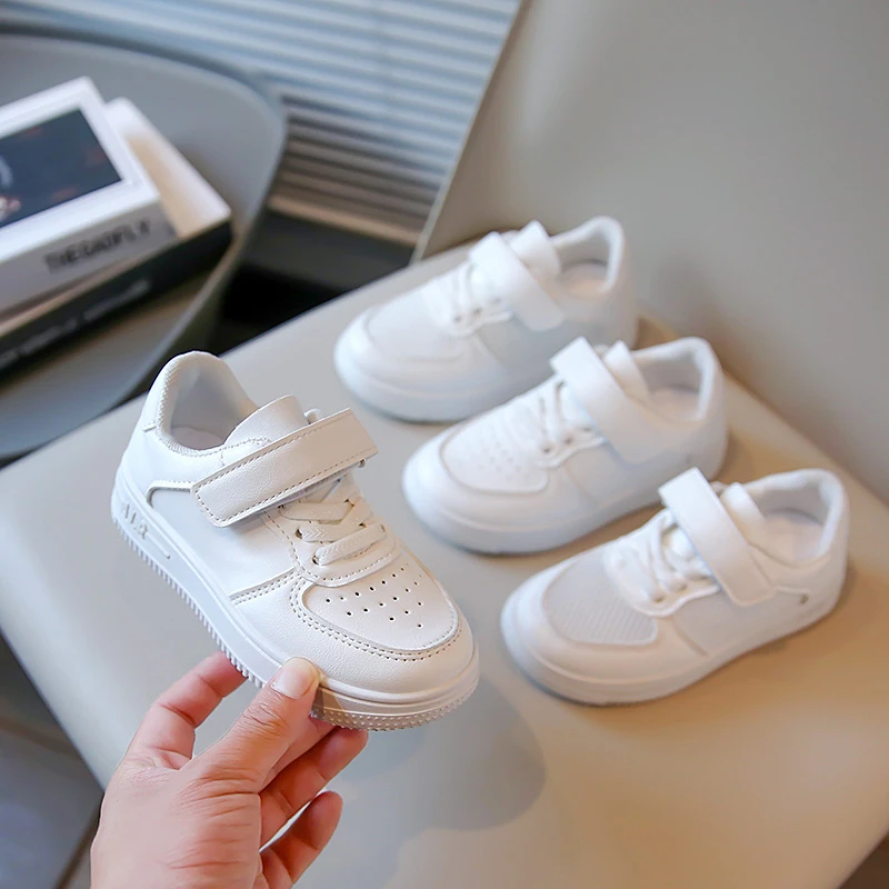 巴布浢小白鞋2023年春秋时尚小白鞋女童运动鞋百搭防滑跑步鞋童鞋