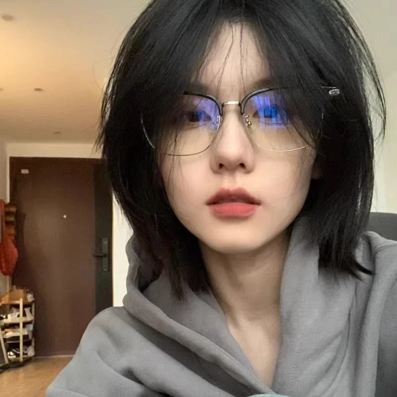 半框网红女款高颜值复古超轻近视可配度数男款纯欲风眼睛框镜架潮