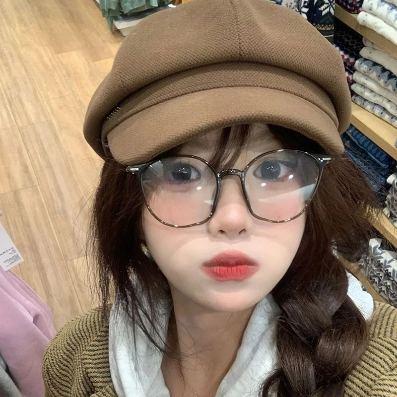 素颜超轻近视眼镜女可配有度数韩版圆框方圆脸显瘦防蓝光平光镜男