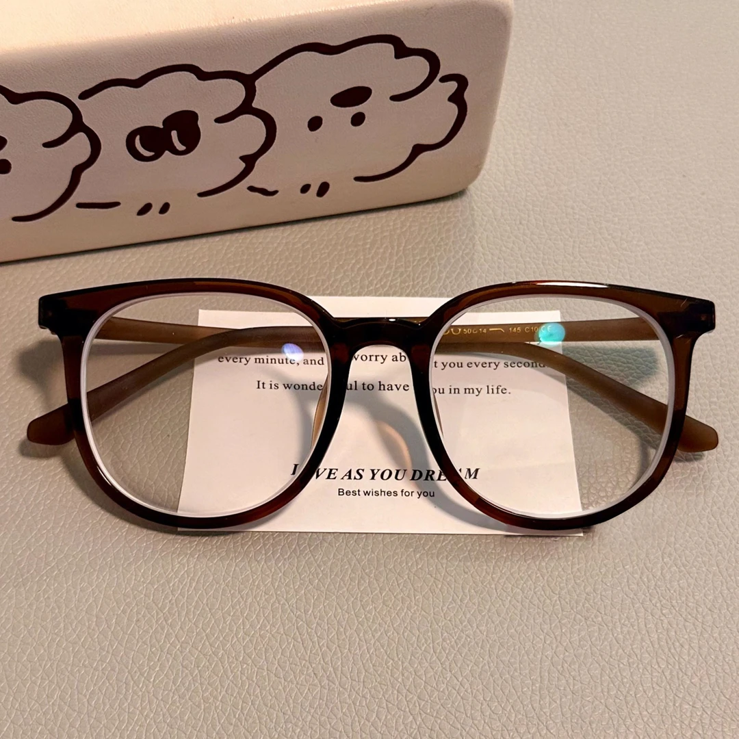 小红书冷茶色超轻大框近视眼镜女有度数学生男显脸小显瘦素颜神器