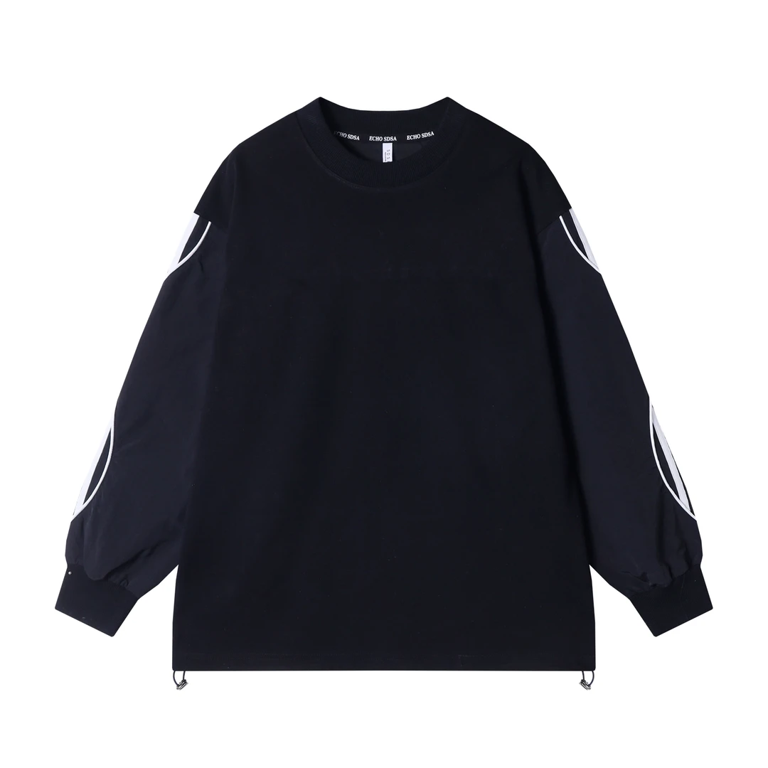 秋冬季新款时尚个性韩版撞色圆领套头卫衣运动百搭上衣潮流