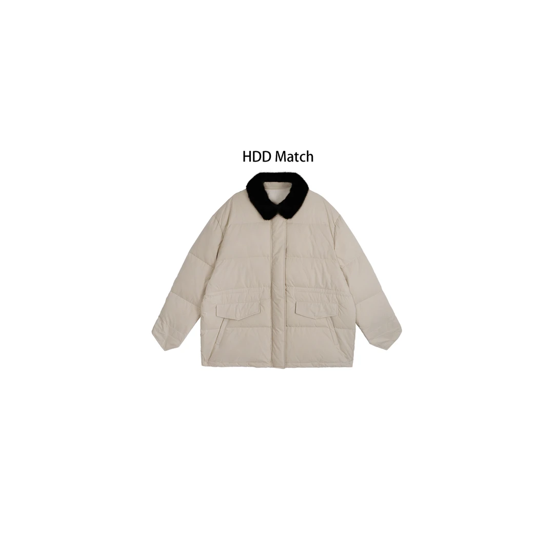 HDD Clothing "温暖冬季" 冬季MU拼接毛领女款中长款羽绒服 Y6536