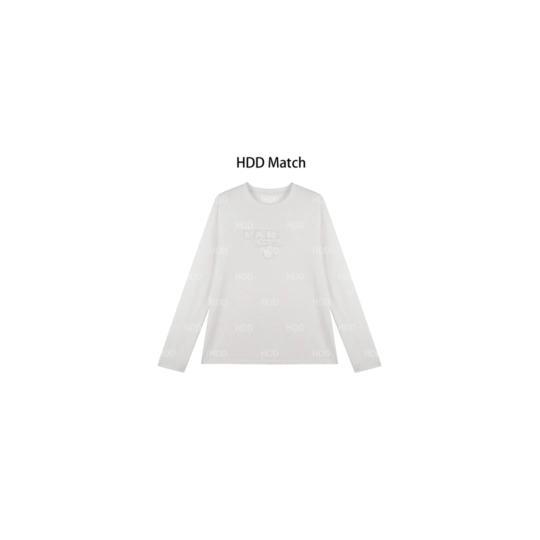 HDD Clothing "基础方式"早春字母女长袖简约百搭打底衫T恤 Y6932