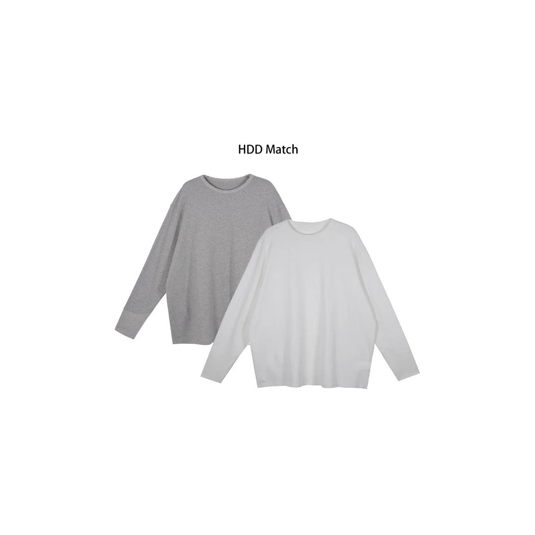 HDD Clothing "简约宽松" 秋季纯色宽松女款打底衫T恤  Y6211