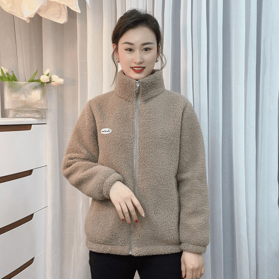 2024冬季新款洋气显瘦宽松大码加绒加厚妈妈装外套颗粒绒秋冬保暖