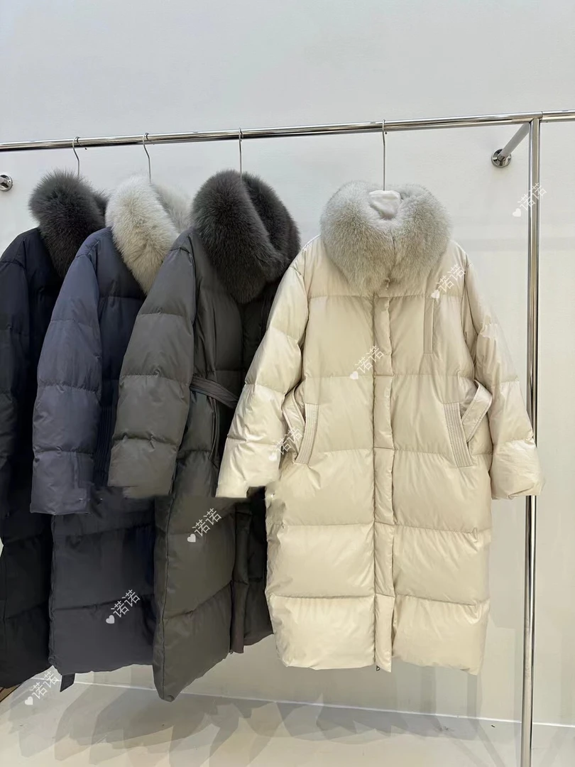「1-4042 墨尔本」新国标韩系简约长款过膝加厚羽绒服