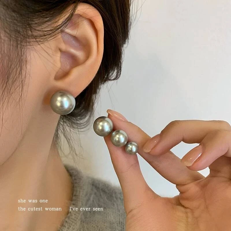 铜合金仿珍珠耳饰 高级感轻奢耳钉女ins独特耳环小众设计感耳坠