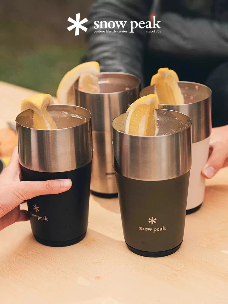 【新疆包邮】日本SnowPeak雪峰露营户外不锈钢薄口便携啤酒水杯咖啡