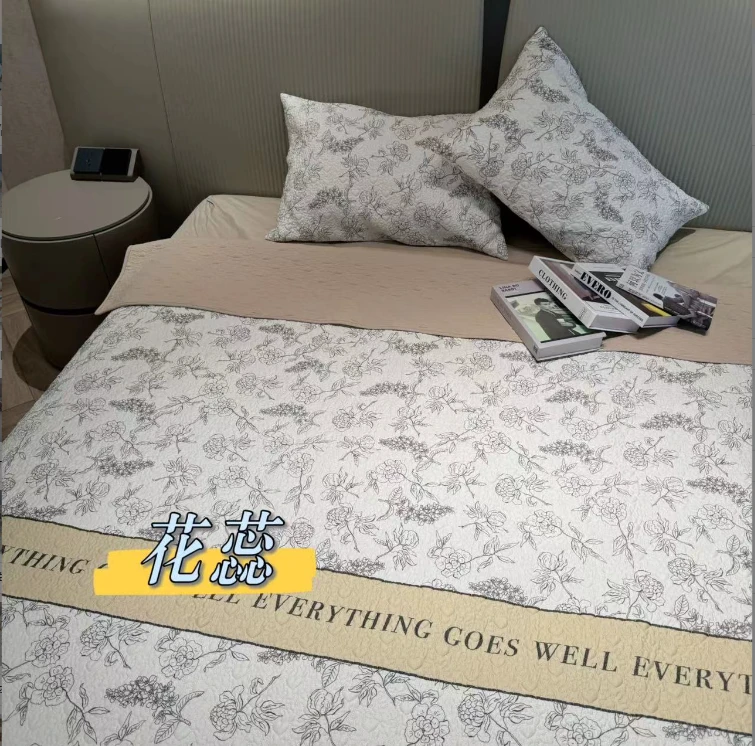 恋家-100%纯棉四季床盖韩式A类纯棉防滑透气加厚可机洗绗缝