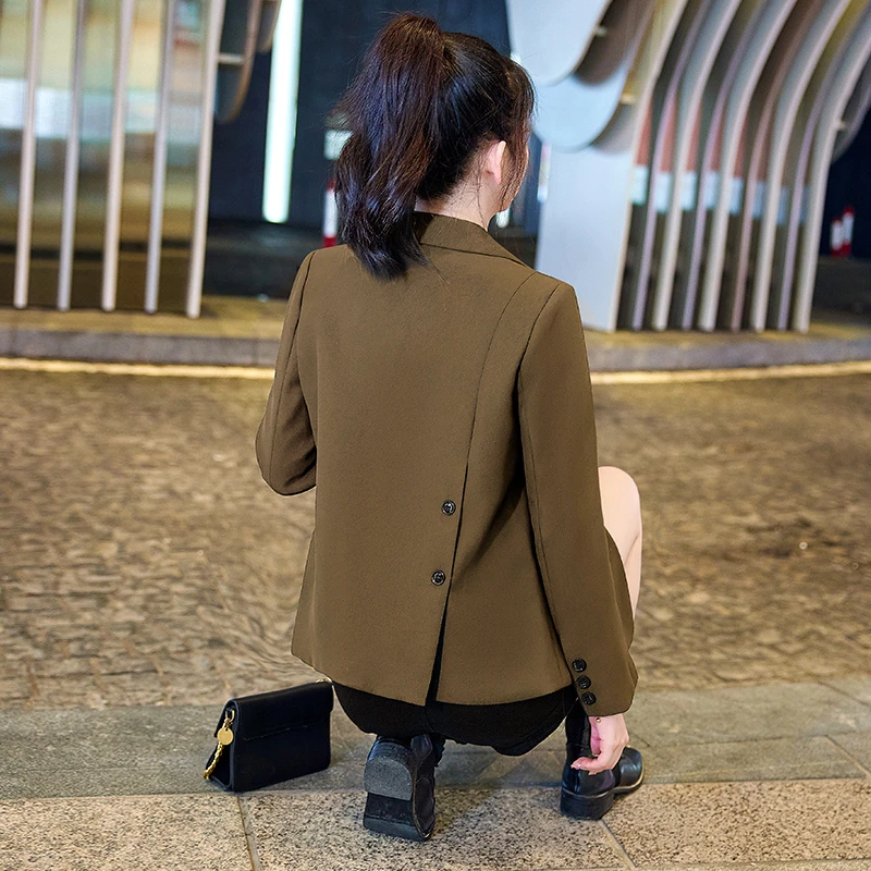 咖色小西装外套女短款小个子2025春秋季新款韩版休闲气质西服上衣