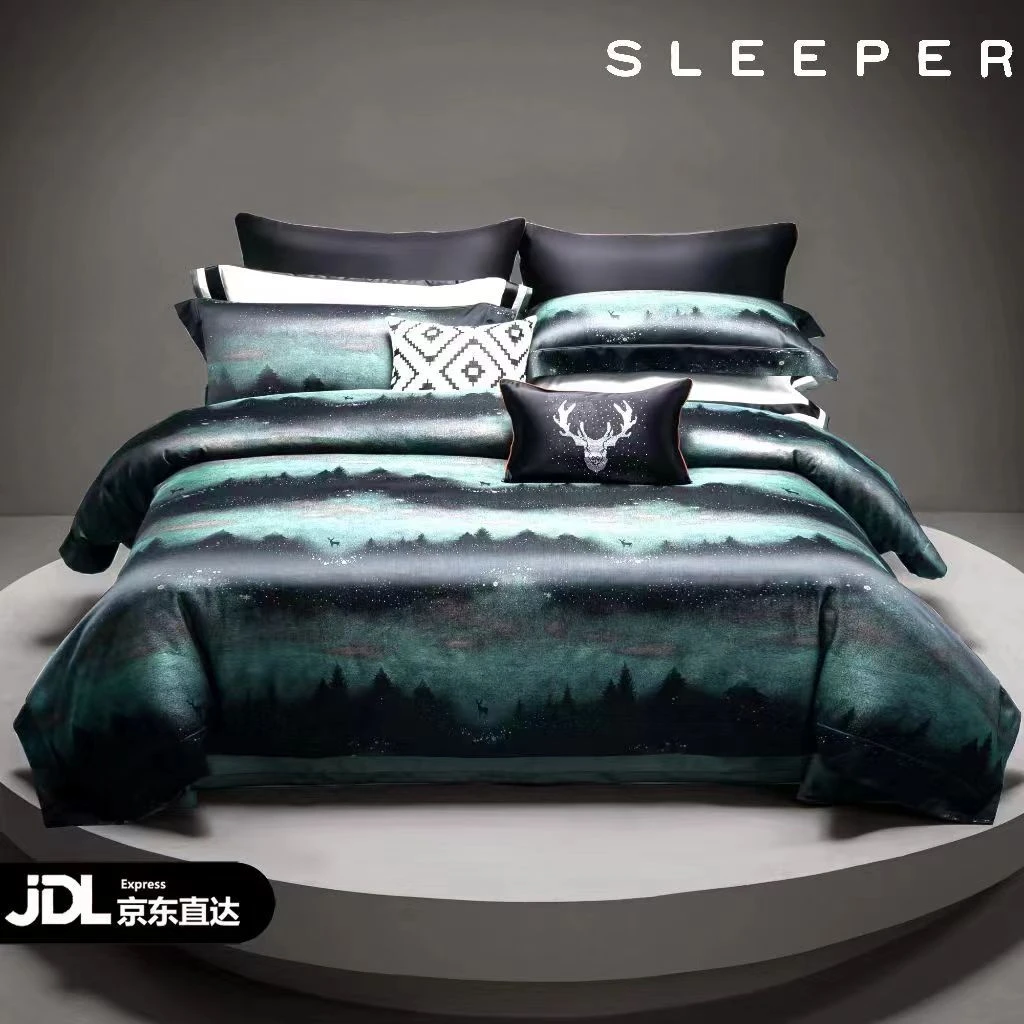 SLEEPER「迷雾森林」北欧童话140支匹马棉色织提花春夏四件套五件套