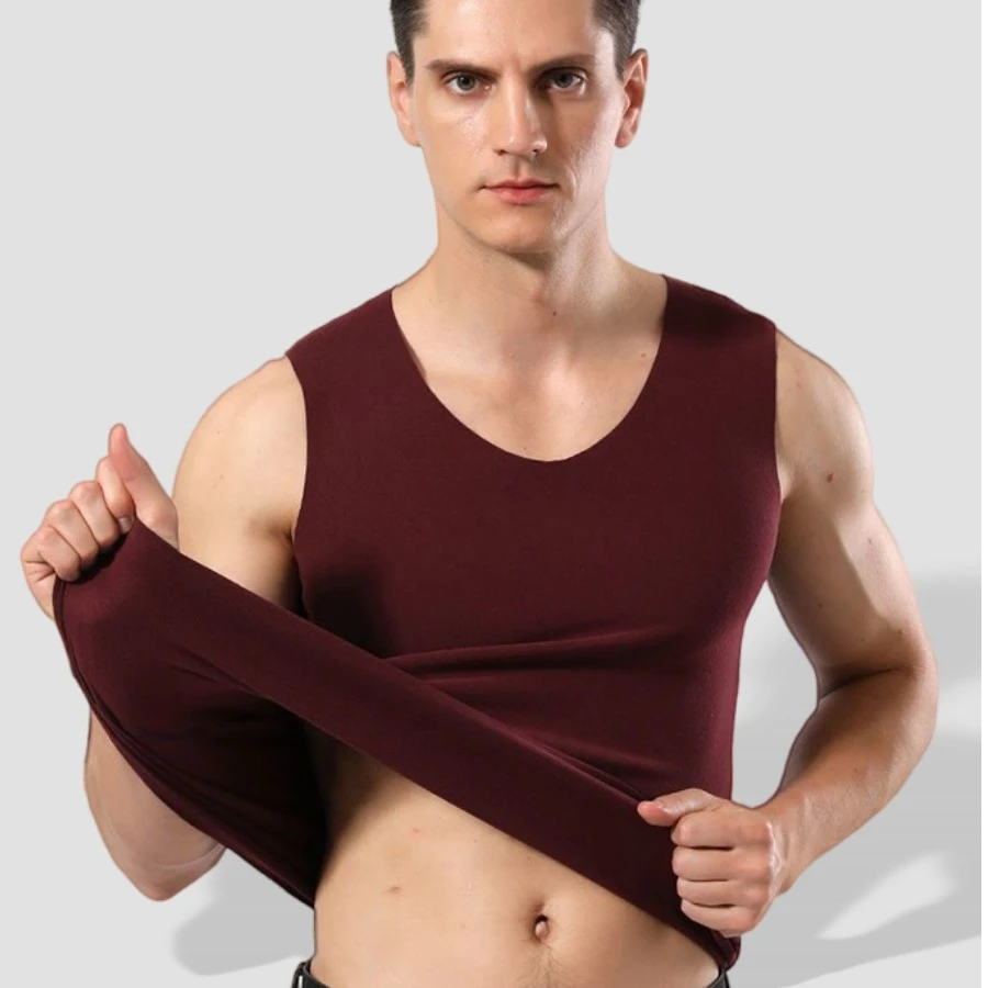 YUZHAOLIN/俞兆林优品男士背心阳离子无痕双面磨毛保暖加绒无痕秋