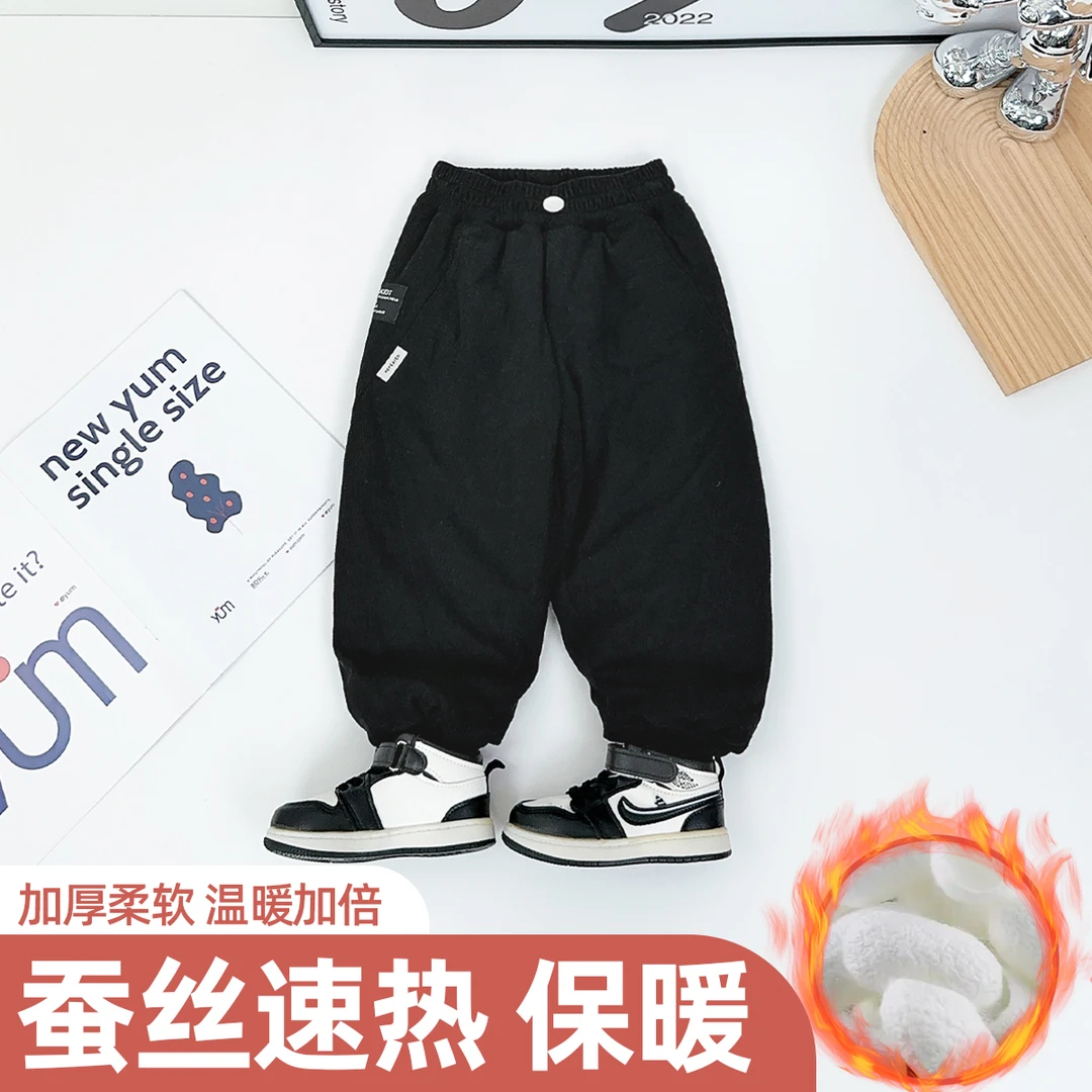 儿童棉裤男童裤子加厚2024新款秋冬装 D-BQ24993Y 悠悠童话童装