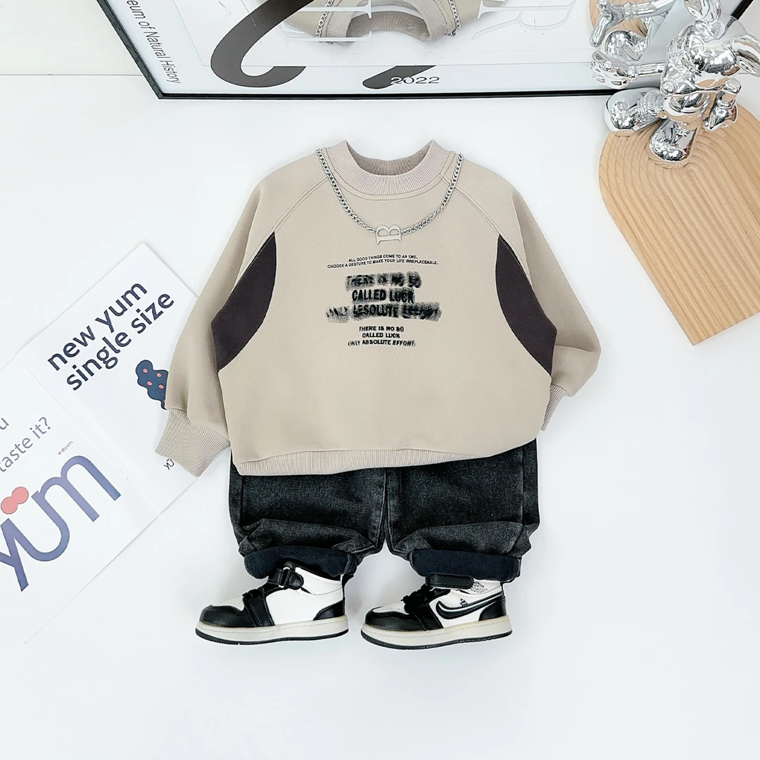 儿童卫衣加绒款长袖2024新款秋冬装男童 D-HS24133 悠悠童话童装