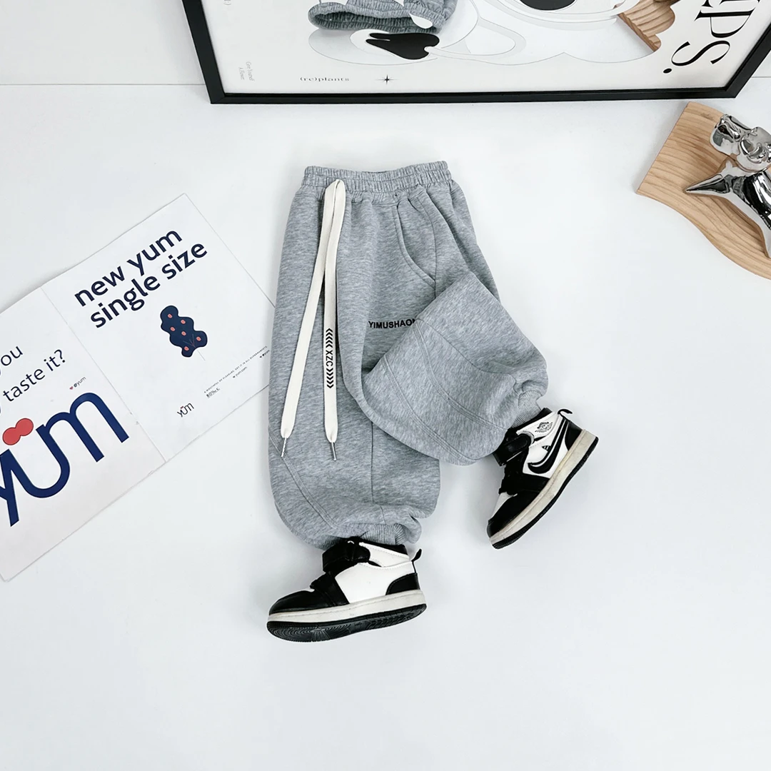 儿童加绒裤子男童运动裤2024新款秋冬装 D-BAO24035 悠悠童话童装