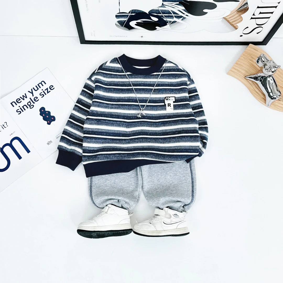 儿童卫衣加绒款长袖2024新款秋冬装男童 D-WG27523 悠悠童话童装