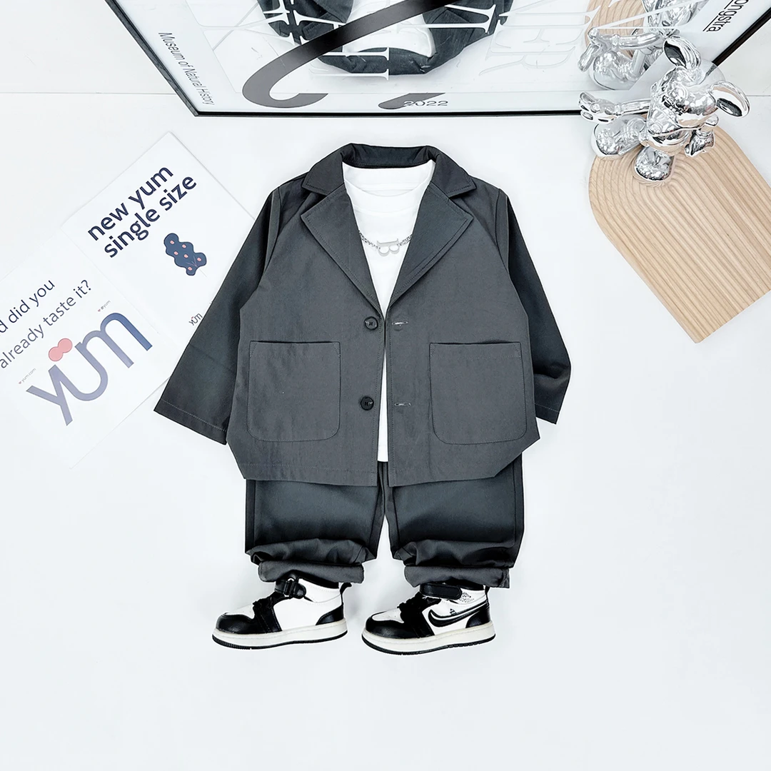 男童新款套装2024新款秋装儿童西服两件套 D-YC6877 悠悠童话童装
