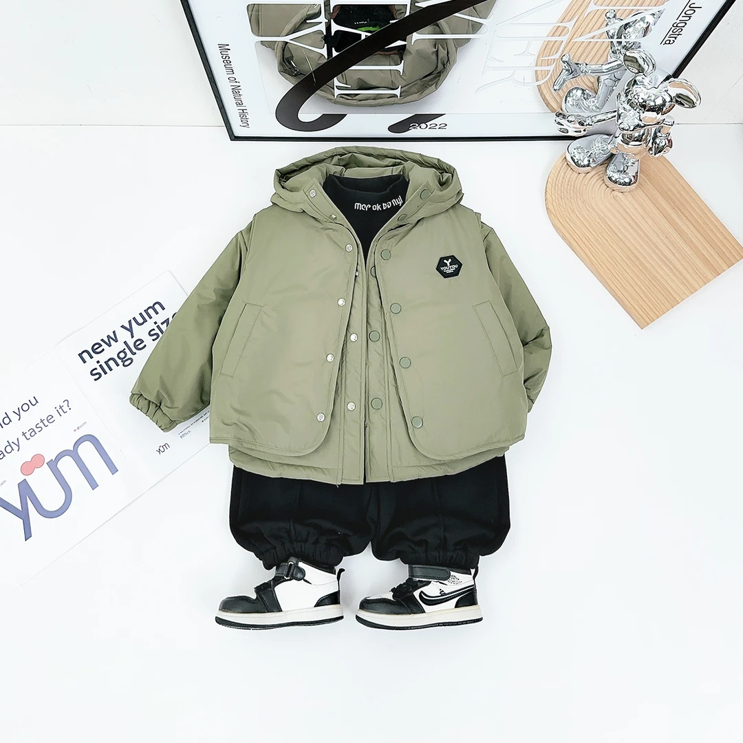 男童棉服两件套加厚套装2024新秋冬装 D-BQ241050D 悠悠童话童装