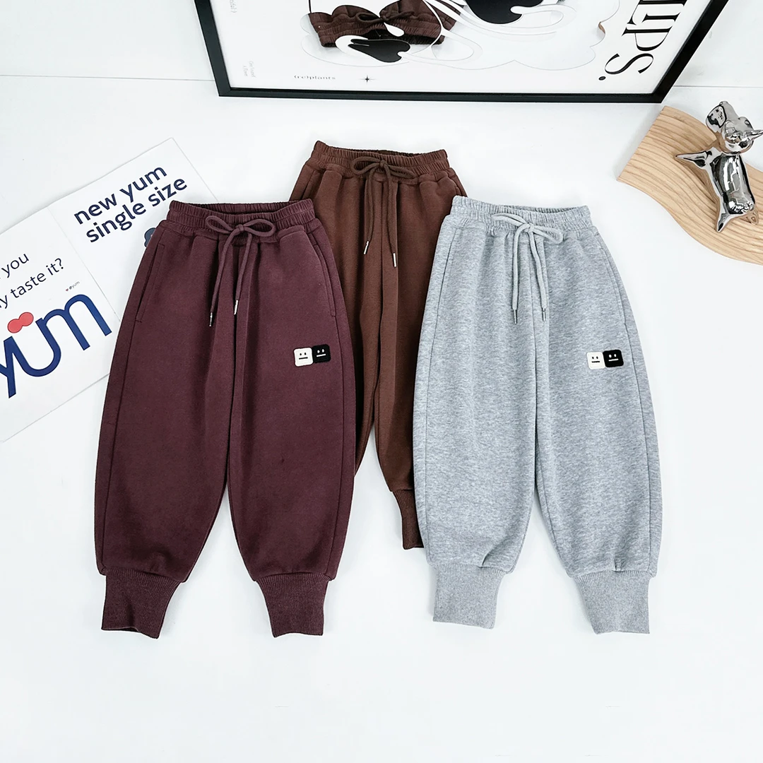 儿童加绒裤子男童运动裤2024新秋冬装 D-BY241029Y 悠悠童话童装