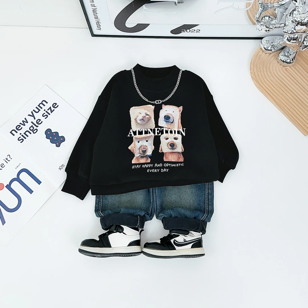 儿童卫衣加绒款长袖2024新款秋冬装男童D-BQ241209Y 悠悠童话童装