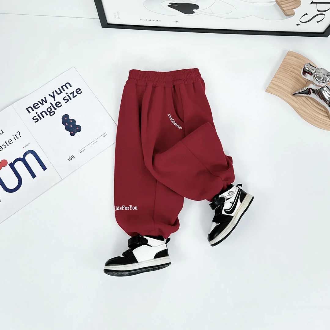 儿童加绒裤子男童运动裤2024新秋冬装 D-BD88570-1 悠悠童话童装