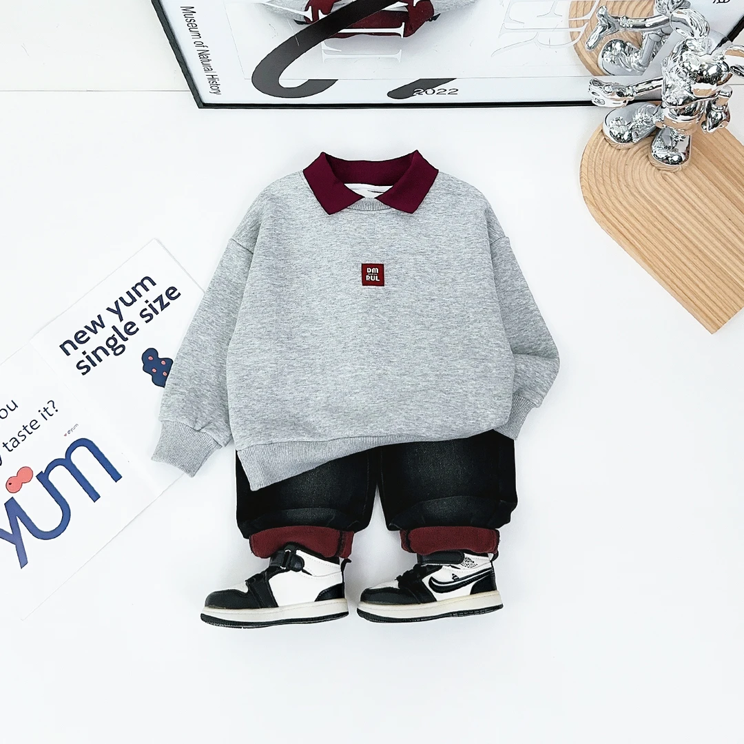 儿童卫衣加绒款长袖2024新款秋冬装男童 D-DMD7265 悠悠童话童装