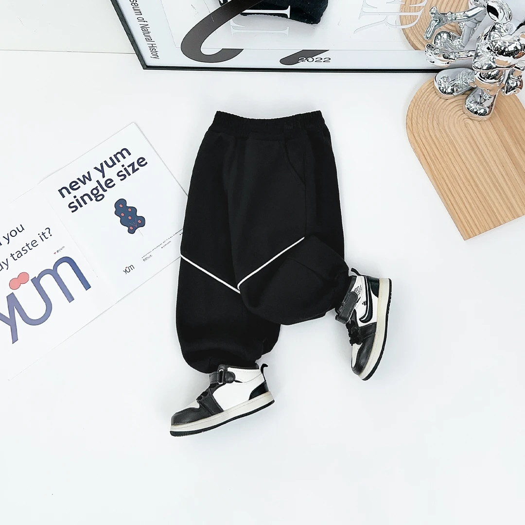 儿童加绒裤子男童运动裤2024新款秋冬装 D-FB24233 悠悠童话童装