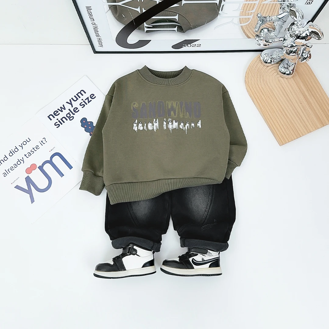 儿童新卫衣加绒款长袖2024新款秋冬装男童 D-ZM150 悠悠童话童装