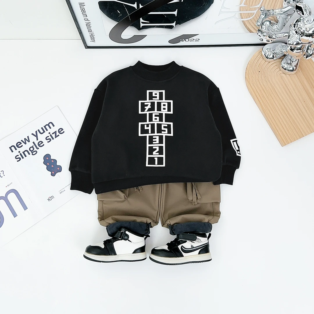 儿童卫衣加绒款长袖2024新款秋冬装男童 D-BD89898 悠悠童话童装