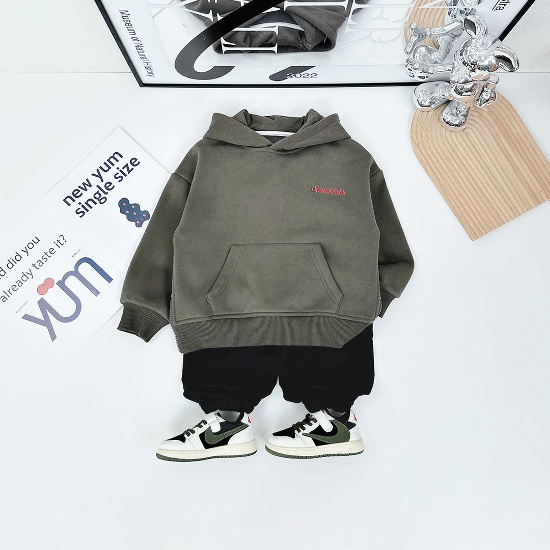 儿童卫衣加绒款连帽2024新款秋冬装男童 D-BD24763 悠悠童话童装