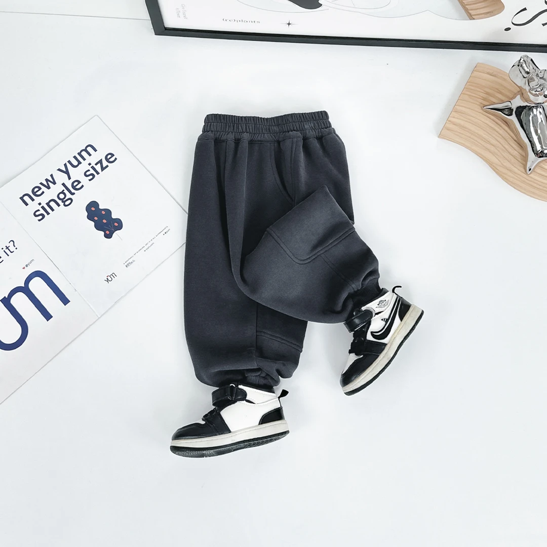 儿童加绒裤子男童运动裤2024新秋冬装 D-BQ241056D 悠悠童话童装