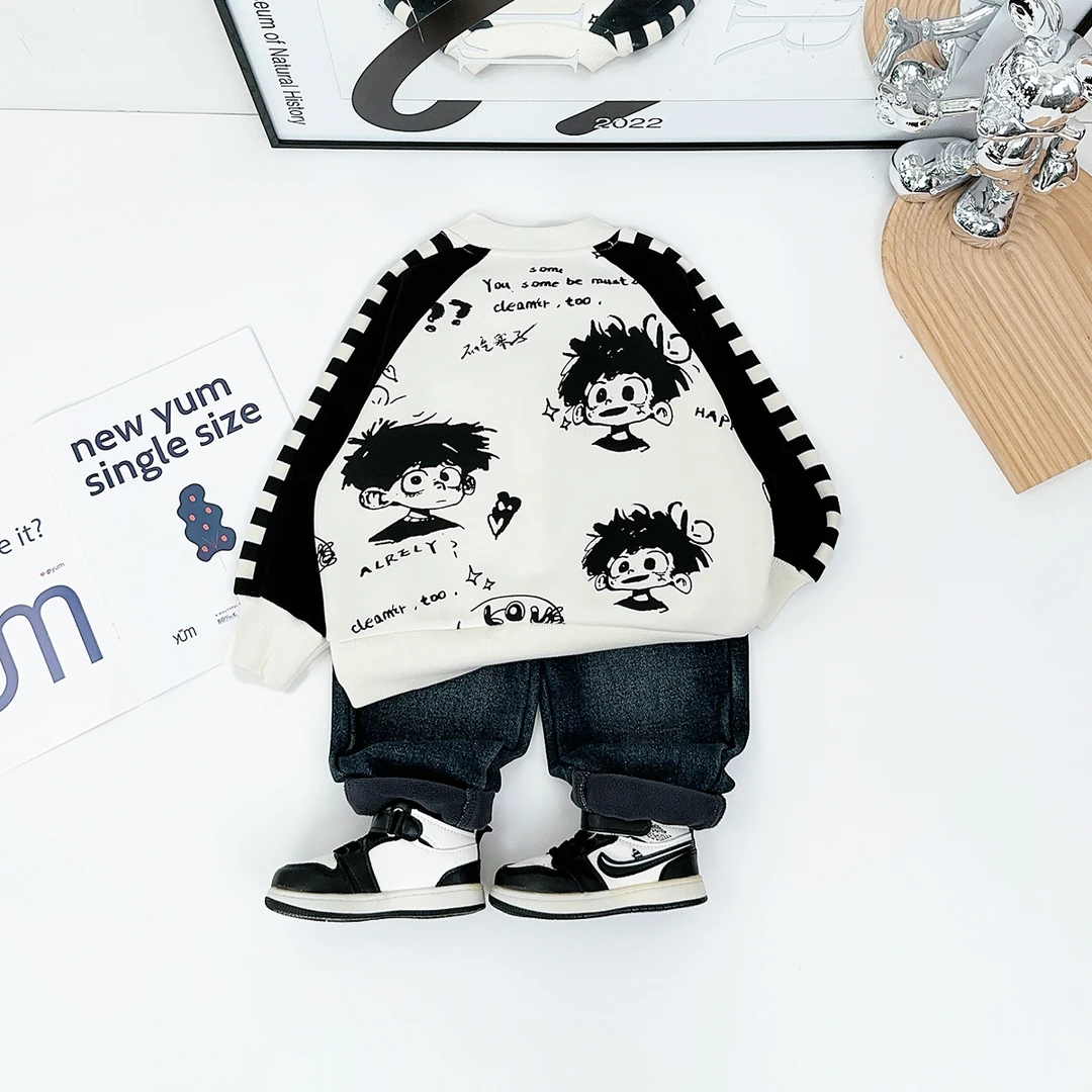 儿童卫衣加绒款长袖2024新款秋冬装男童 D-HZ241170 悠悠童话童装