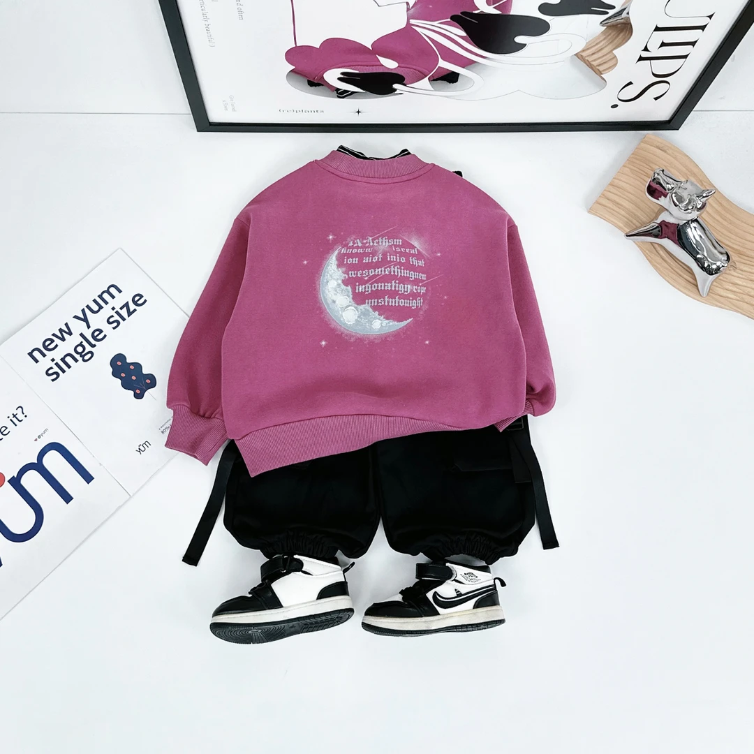 儿童卫衣加绒款长袖2024新款秋冬装男童 D-HS24171 悠悠童话童装