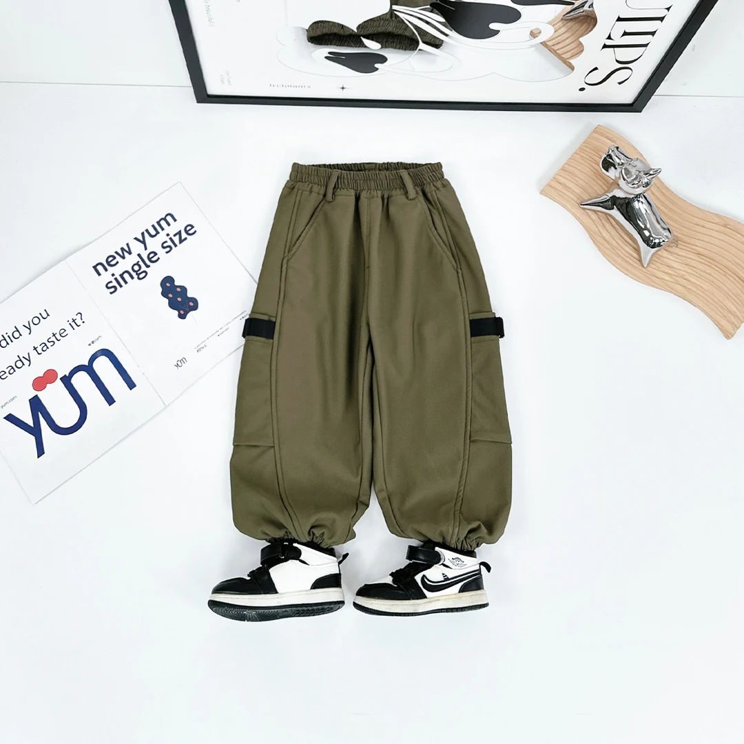 男童加绒裤子儿童休闲裤2024新款秋冬装 D-BD89892 悠悠童话童装