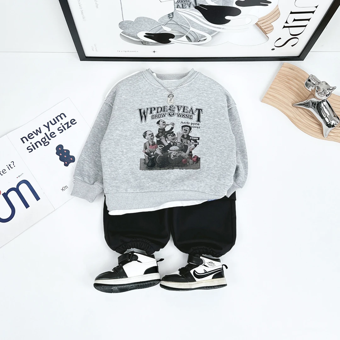 儿童卫衣加绒款长袖2024新款秋冬装男童 D-DMD7253 悠悠童话童装