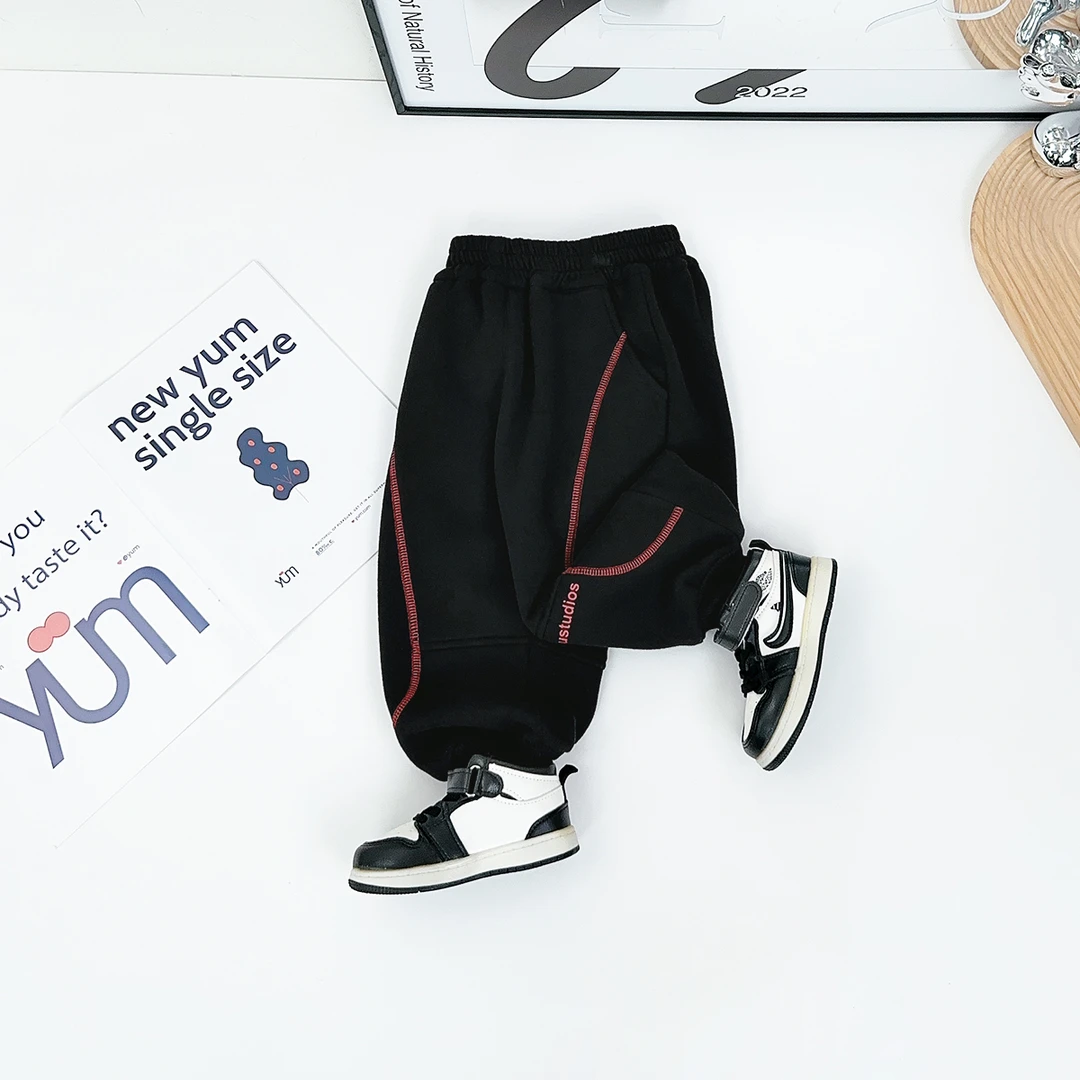 儿童加绒裤子男童运动裤2024新款秋冬装 D-HZ241183 悠悠童话童装