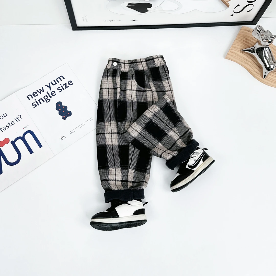 男童加绒裤子儿童休闲裤2024新款秋冬装 D-HZ241336 悠悠童话童装