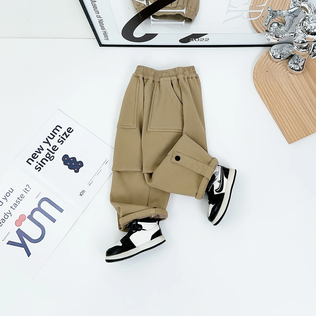 男童加绒裤子儿童休闲裤2024新款秋冬装 D-FB24247 悠悠童话童装