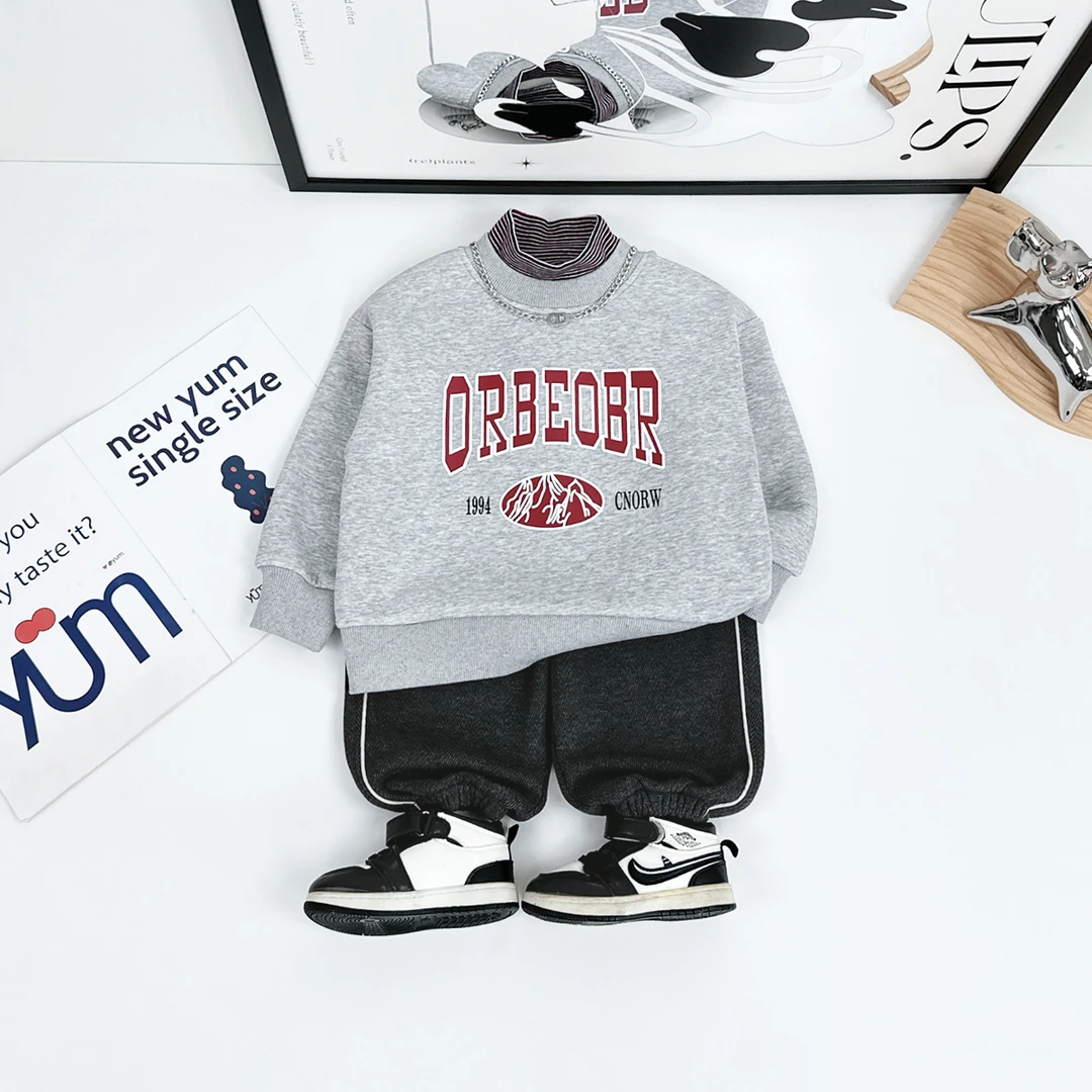 儿童卫衣加绒款长袖2024新款秋冬男童 D-BQ241172N 悠悠童话童装