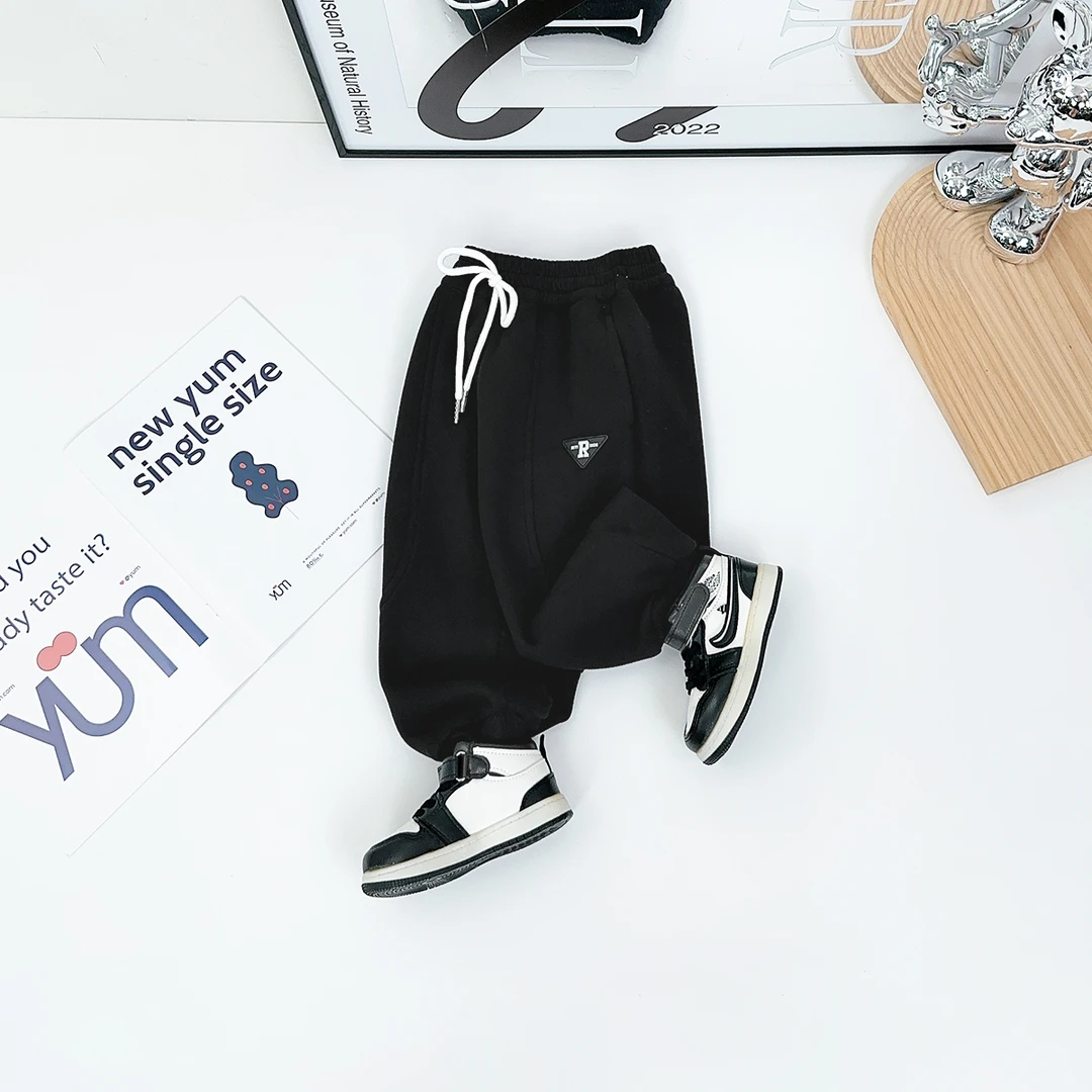 儿童加绒裤子男童运动裤2024新款秋冬装 D-BQ24983Y 悠悠童话童装