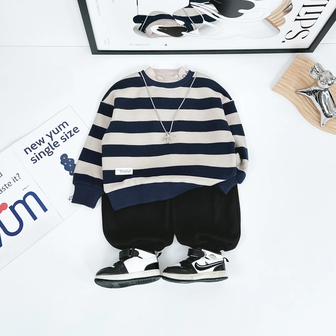 儿童卫衣加绒款长袖2024新款秋冬装男童 D-FB24278 悠悠童话童装