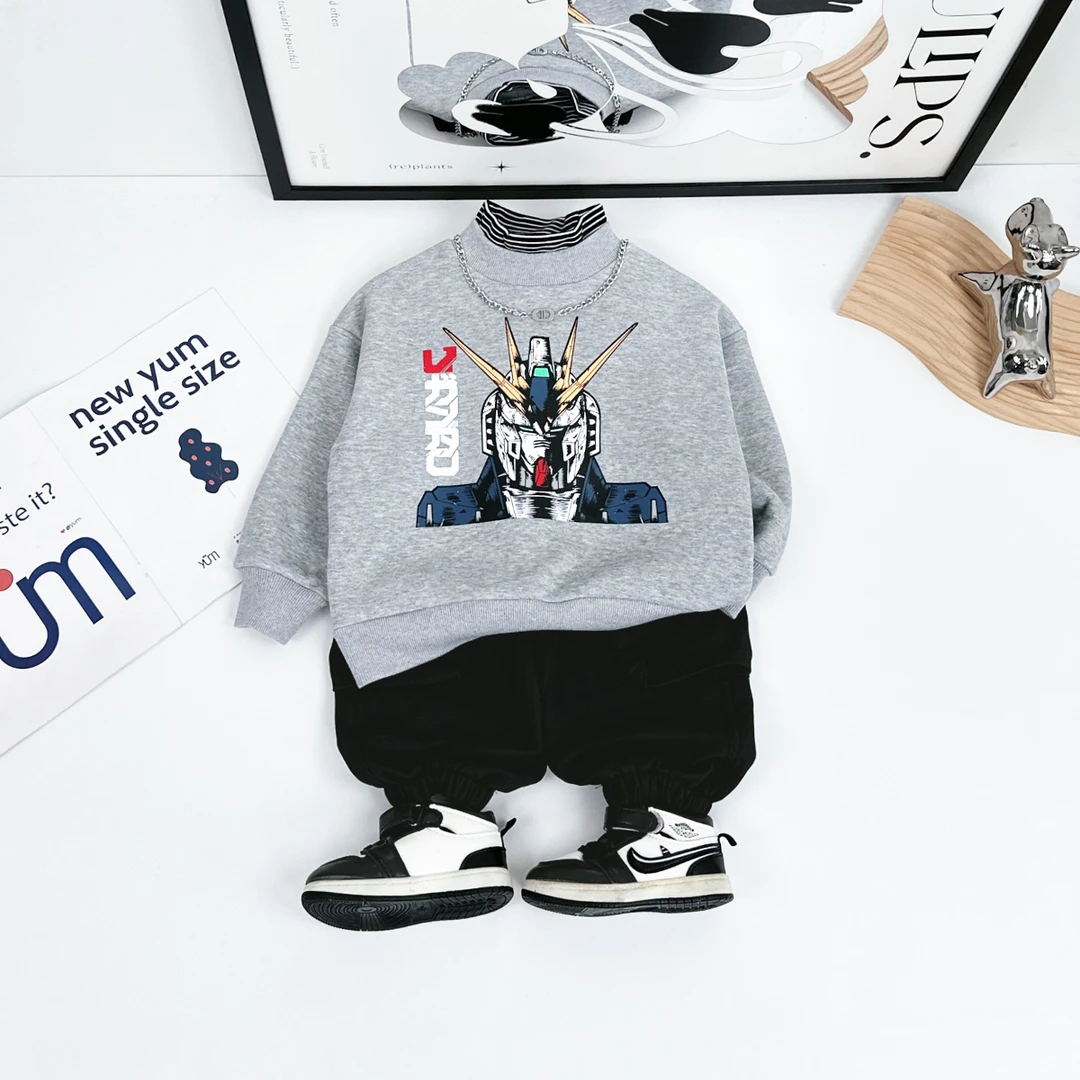 儿童卫衣加绒款长袖2024新款秋冬装男童 D-HZ241333 悠悠童话童装