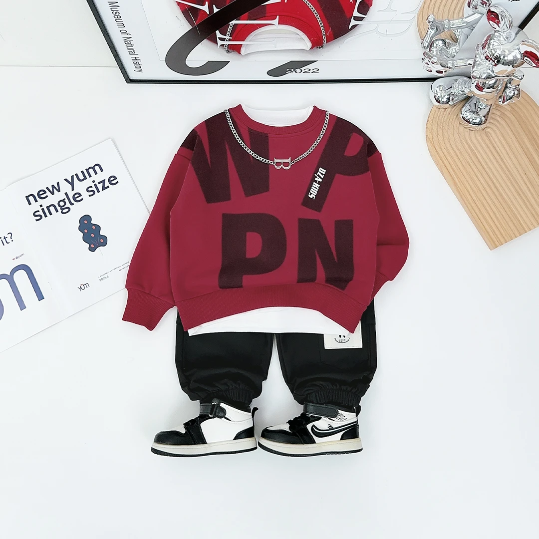 儿童卫衣加绒款长袖2024新款秋冬装男童 D-FB24232 悠悠童话童装