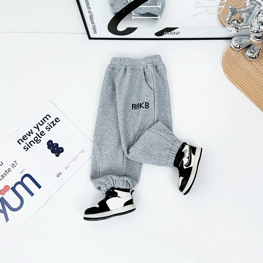 儿童加绒裤子男童运动裤2024新款秋冬装 D-HZ241341 悠悠童话童装