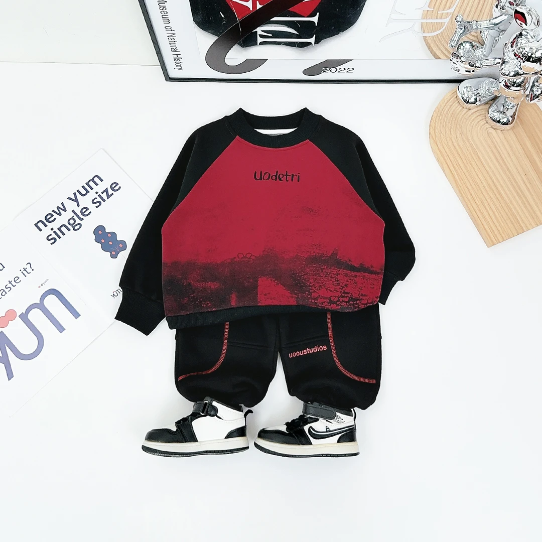 儿童卫衣加绒款长袖2024新款秋冬装男童 D-HZ241182 悠悠童话童装