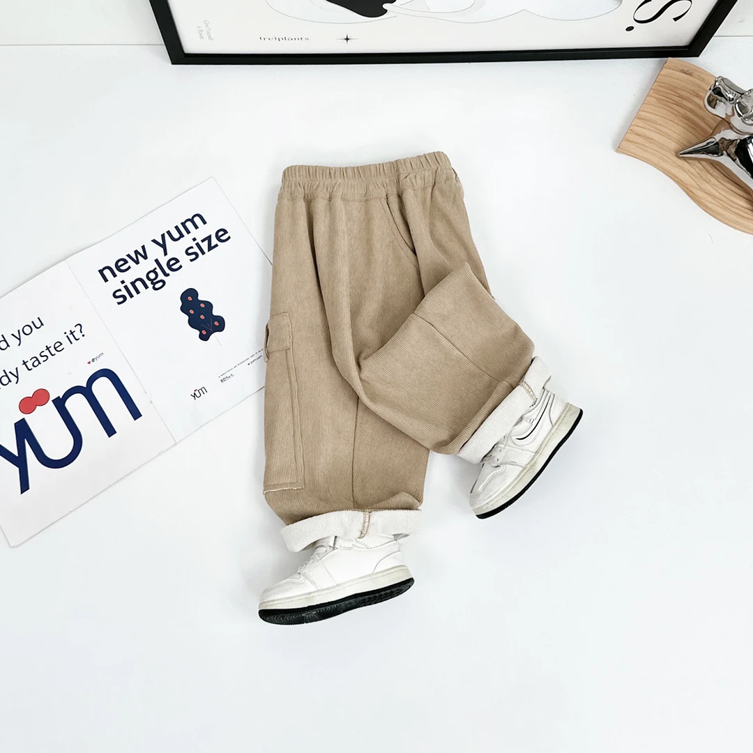 男童加绒裤子儿童休闲裤2024新款秋冬装 D-HS24175 悠悠童话童装