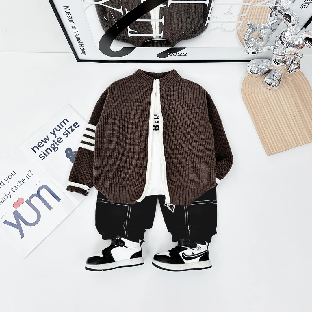 男童毛衣针织开衫外套新儿童2024新款秋装 D-YM2229 悠悠童话童装