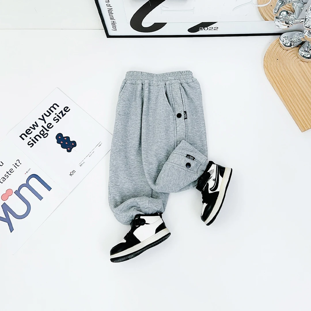 儿童加绒裤子男童运动裤2024新款秋冬装 D-HZ241265 悠悠童话童装