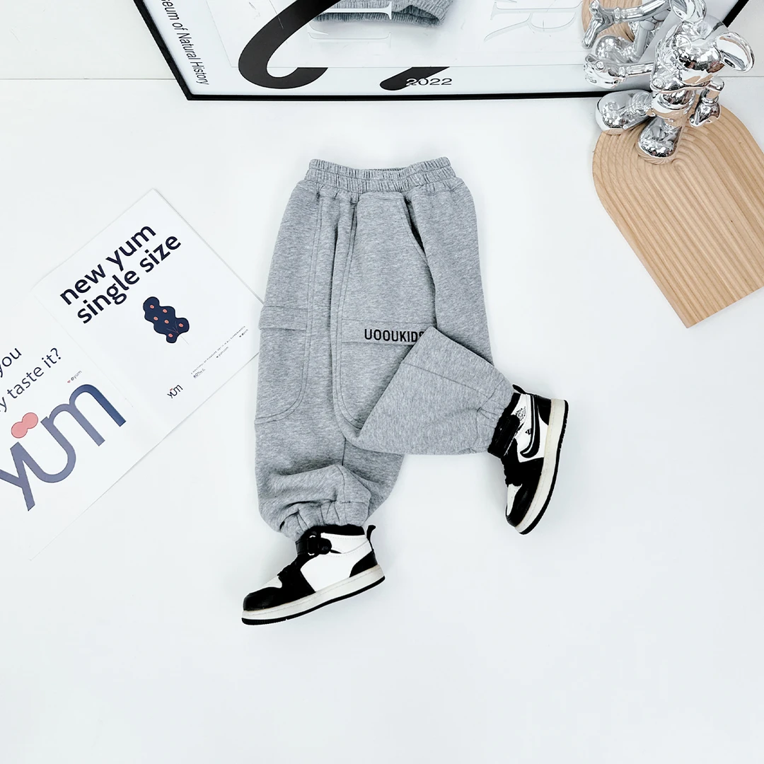 儿童加绒裤子男童运动裤2024新款秋冬装 D-BQ24916L 悠悠童话童装