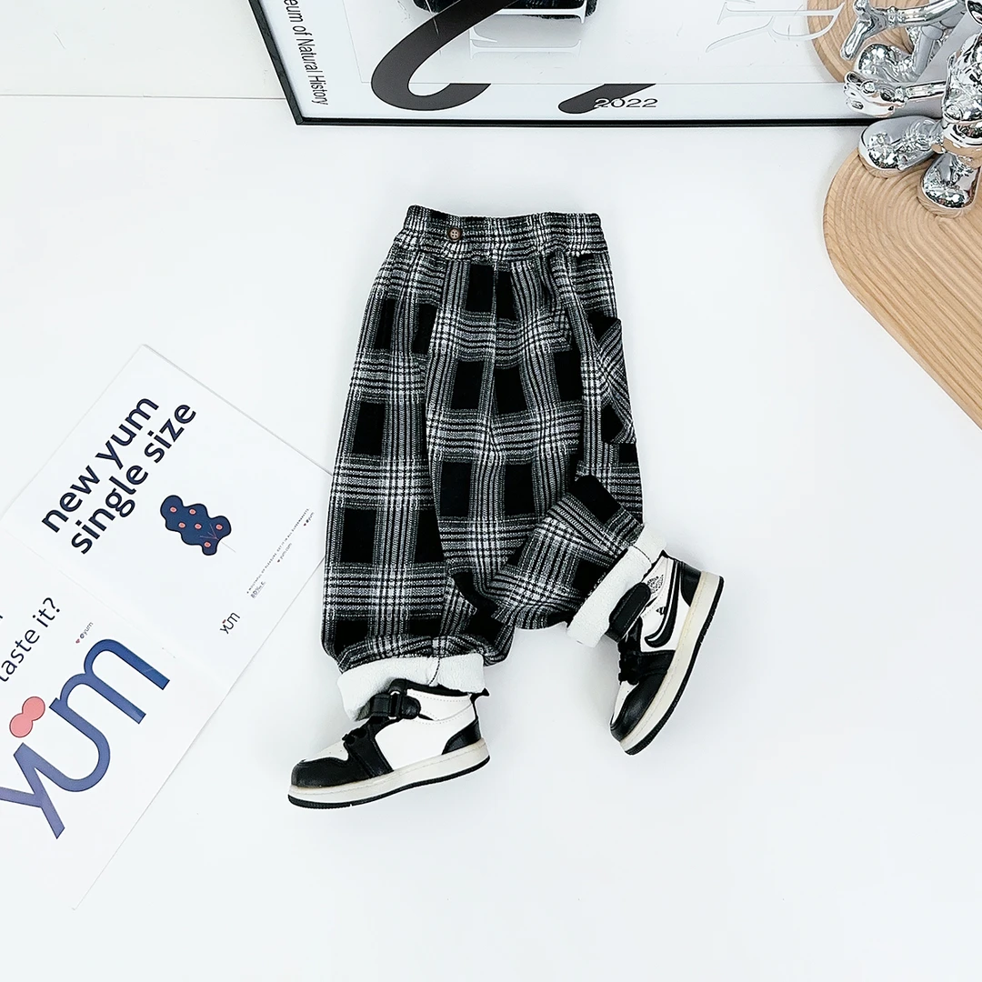 男童新加绒裤子儿童休闲裤2024新款秋冬装 D-XUE178 悠悠童话童装